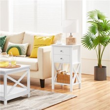 70cm Tall Bedside Table with 2