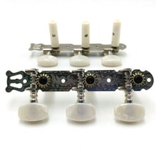6 x Classical Acoustic Silver Guitar Tuning Pegs & Pearl Machine Heads Keys