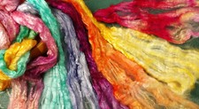 Viscose Silk Tops Plant Fibre Vegan Hand Dyed Mix 20g Felt Spin Textile Craft UK