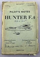HAWKER HUNTER F.4 PILOTS NOTES ORIGINAL 1958 USED RAF PILOT'S