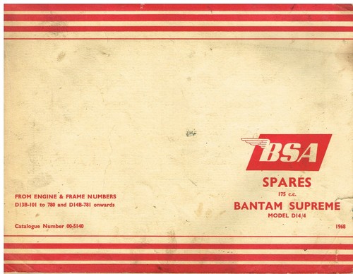 Bsa model d14 bantam supreme - bsa, d14/4