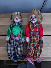 Pair of vintage clown dolls
