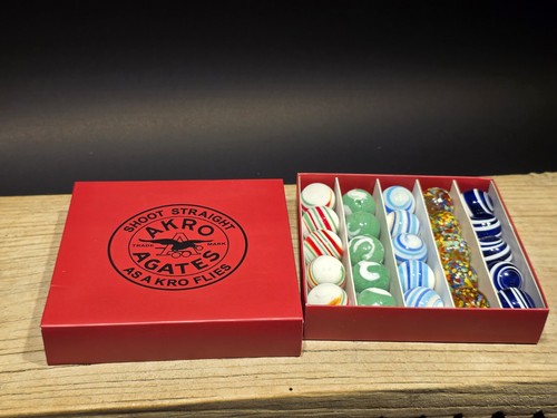 Akro agates vintage style - akro, box