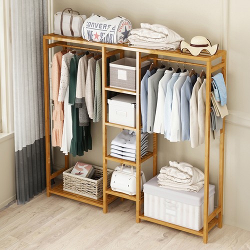 Wooden clothes rail rack - clothes,