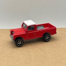 Hot Wheels Land Rover Series III Pickup Red White Roof 1:64 Diecast Truck #9