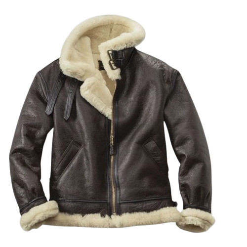 Mens real shearling brown - real,