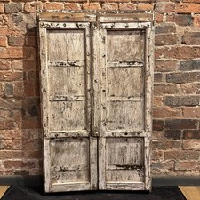Pair Of Vintage Wooden Door Shutters - Medieval Style - Rustic Feature