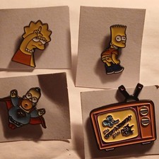 4x TV characters the simpsons Pin Badges All Different Job Lot Bundle