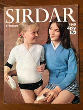 Sirdar 4149 knitting pattern girls wraparound raglan ballet cardigan