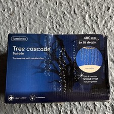 Lumineo 480 LED Tree Cascade Twinkle Christmas Lights WARM WHITE Indoor Outdoor 