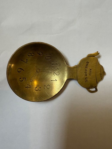 Vintage brass tea caddy spoon - tea,