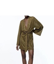 Zara olive green jacquard - zara,