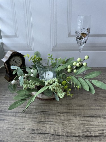 Floral candle holder tea - -,