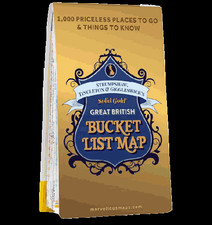 Solid Gold Bucket List Map of Great Britain Christmas gift idea