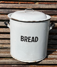 Large Vintage White Enamel