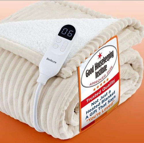 Bedsure ribbed heated throw - bedsure,