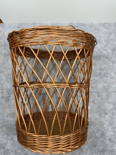 Vintage woven wicker waste - woven,