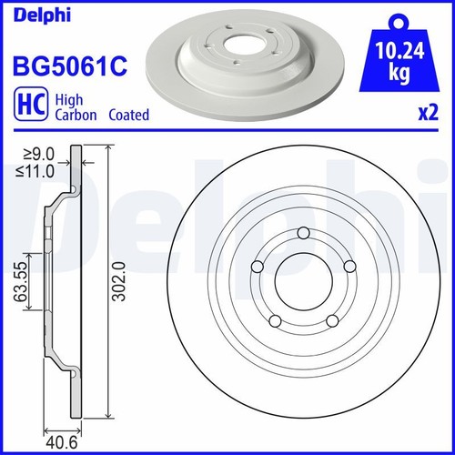 Rear brake disc delphi - x2,