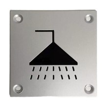 Shower signs Square aluminium door sign with screws