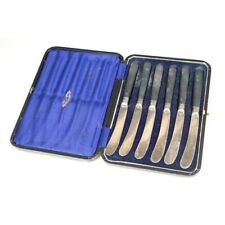 Vintage Set of Six EPNS Butter Knives in Original Presentation Case