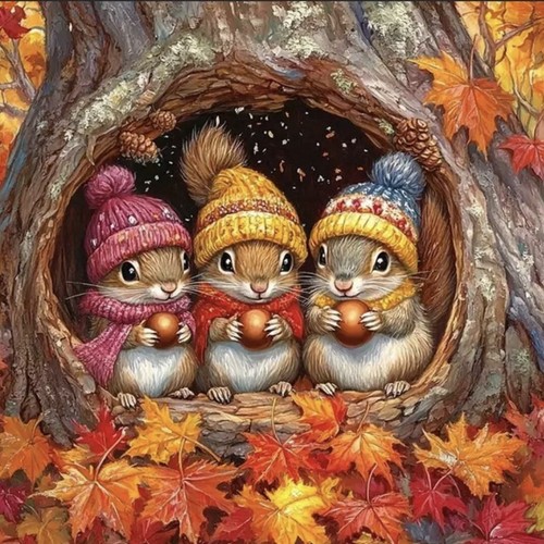 Autumn cosy squirrels counted - autumn,