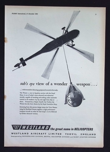 Original 1962 advert westland - advert,