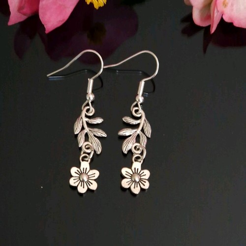Dangling flowers silver - flowers,