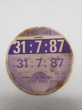 Vintage Motorbike MZ LVLO 1987 Old Original Road Car Cars Tax Disc Discs Rare