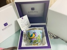 Elliott Hall Limited edition enamelled cup Macaws 18/20 by Marie Graves