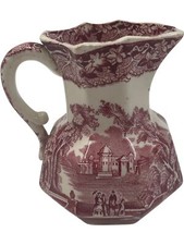 Masons Ironstone China Jug Vista Pattern Red White Decorative T2270 KW20 