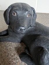 Black Labrador figurine.  Vintage Sandicast Heavy and full of detail. 