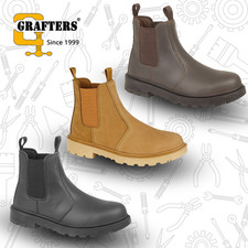 Mens Safety Dealer Boots Grafters M808 Steel Toe Cap Twin Gusset Work Shoes 6-16