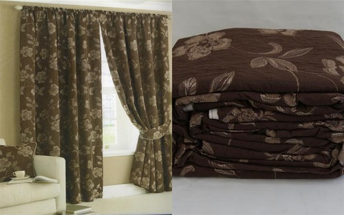 Curtains chocolate brown gold - chocolate,