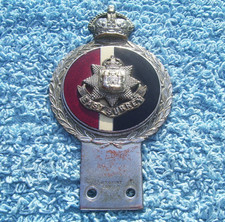 VINTAGE 1940s EAST SURREY REGIMENT CAR BADGE ~ KING'S CROWN AUTO EMBLEM JR GAUNT