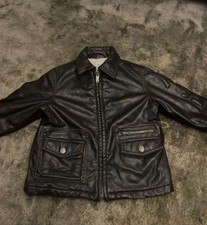 Armani Junior Boys Leather Jacket Size 3a 100cm