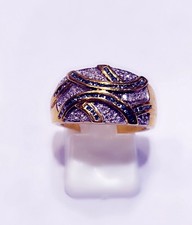 9ct Gold Blue Diamond Ring