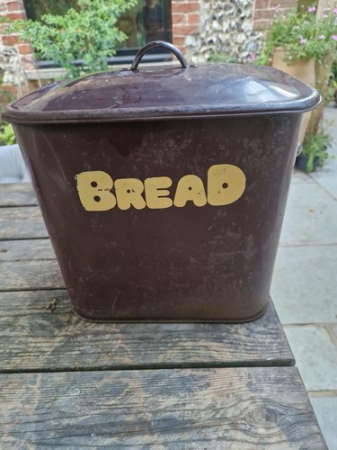 Vintage bread bin large enamel - bread,