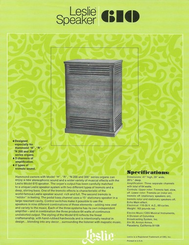 Leslie speaker advertising - speaker,