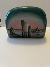 C. Hooton Union Oregon Pottery Napkin Holder Ocean Pier
