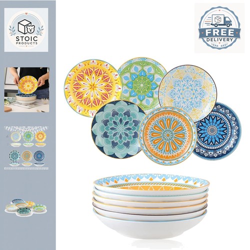 Modern round pasta bowls - round, set