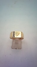 Hallmarked 9 ct Gold & Diamond Initial J Signet Ring Size W.
