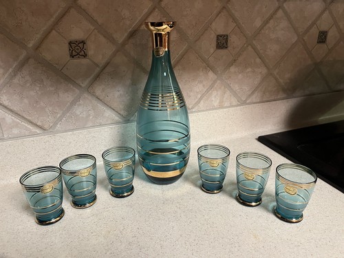 Bohemian glass vintage - bohemian, blue