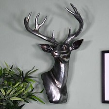 Large Silver Stag Wall Hanging