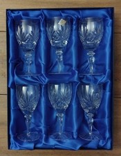 Edinburgh Crystal Set Of 6 Stirling Wine Glasses In Decorative Box,Collectible