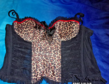 SEXY BLACK  BASQUE  LEOPARD