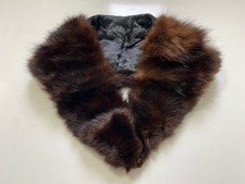 Genuine Vintage Brown Real Fur Collar/ Shawl/ Shoulder Wrap Scarf