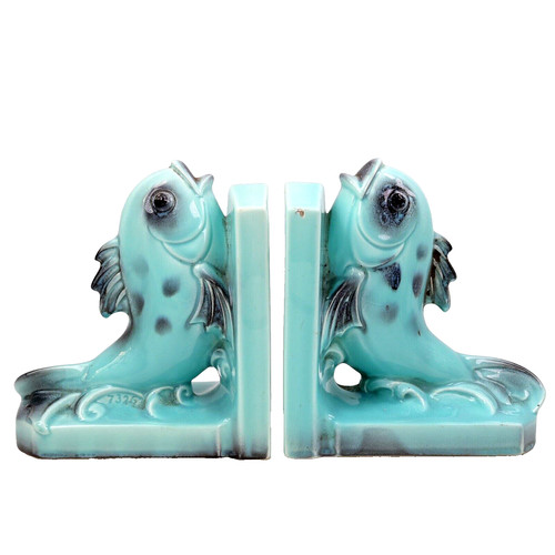 French art pottery bookends - french,