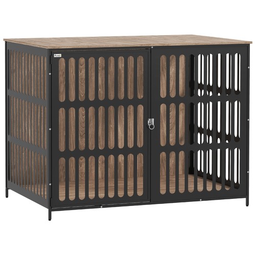 Dog crate side table walnut - dog,