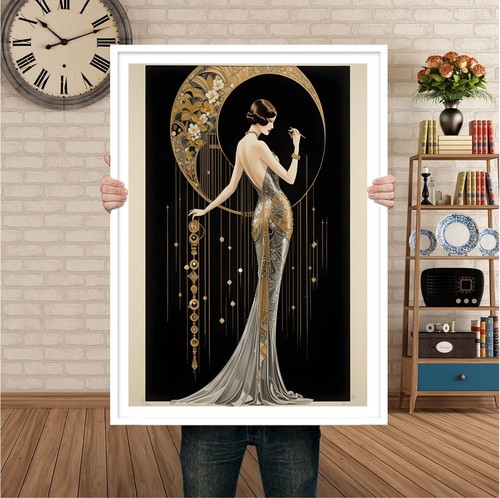 Flapper girl art deco wall - deco,