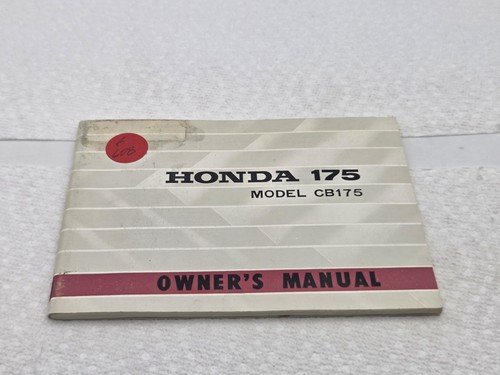 Honda 175 cb175 owner - 175, owner's